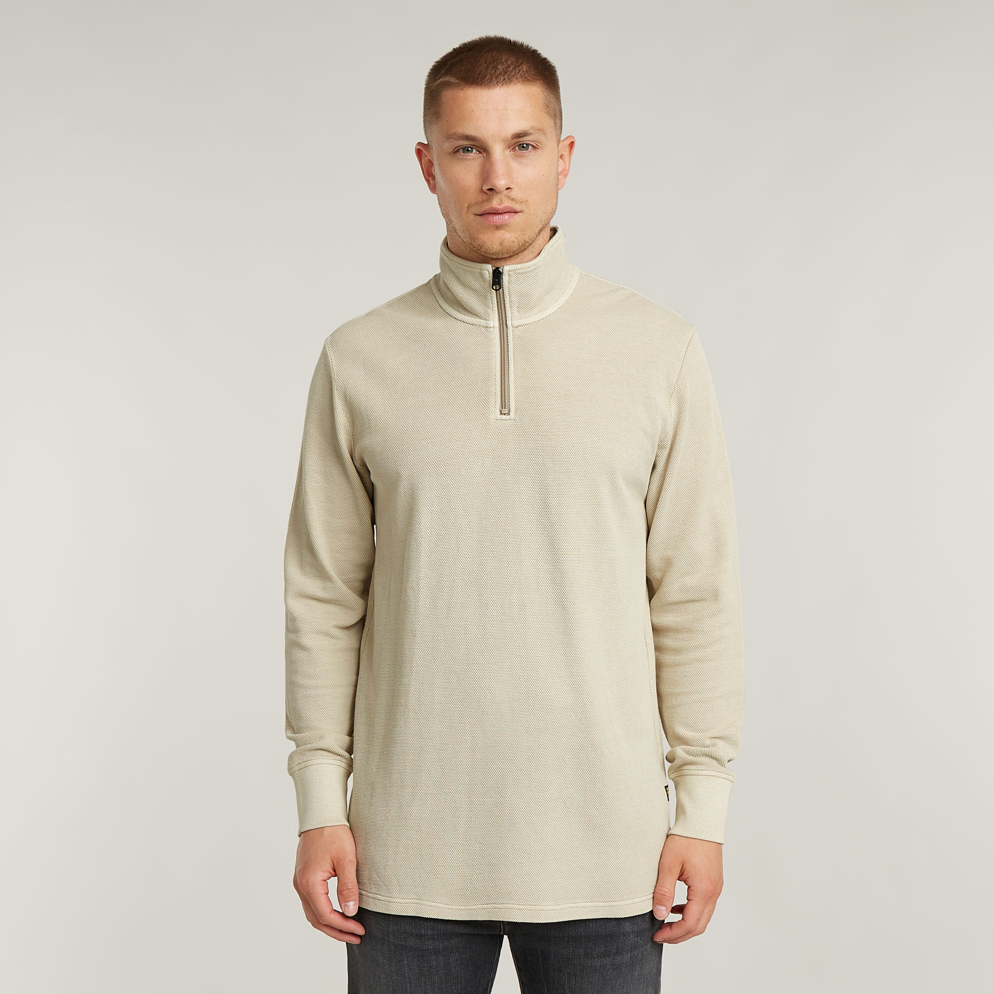 G-Star RAW Overdyed Half Zip Tweeter - Beige - Heren