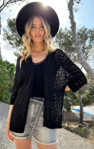 The Musthaves Gehaakt Vest Dames Soft Zwart
