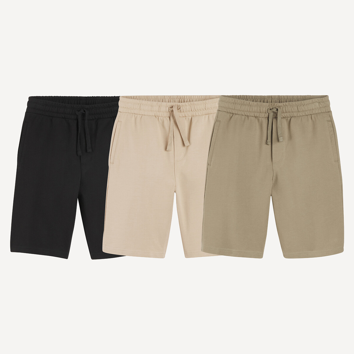 LA REDOUTE COLLECTIONS Set van 3 bermuda's in molton