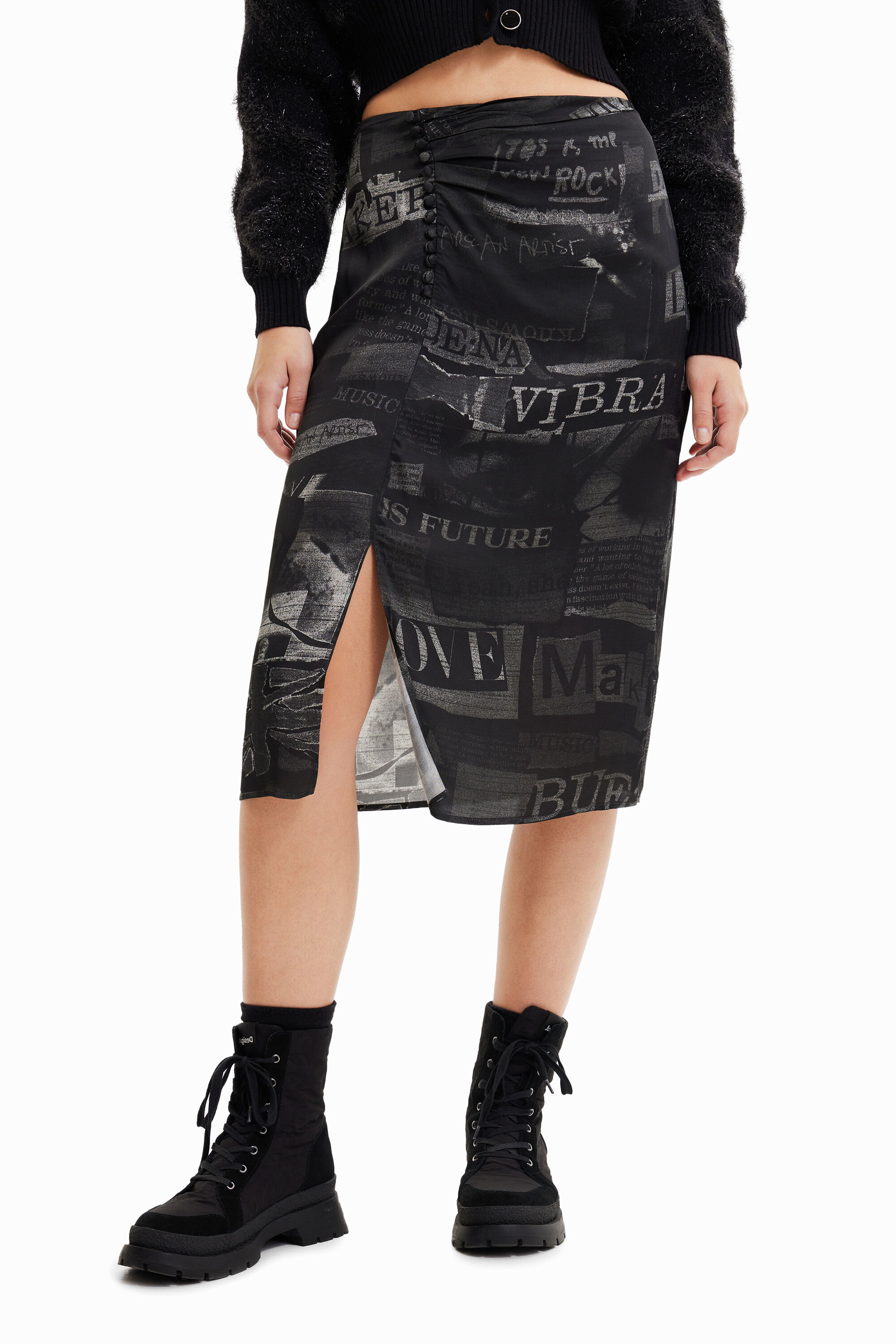 desigual Rok - BLACK