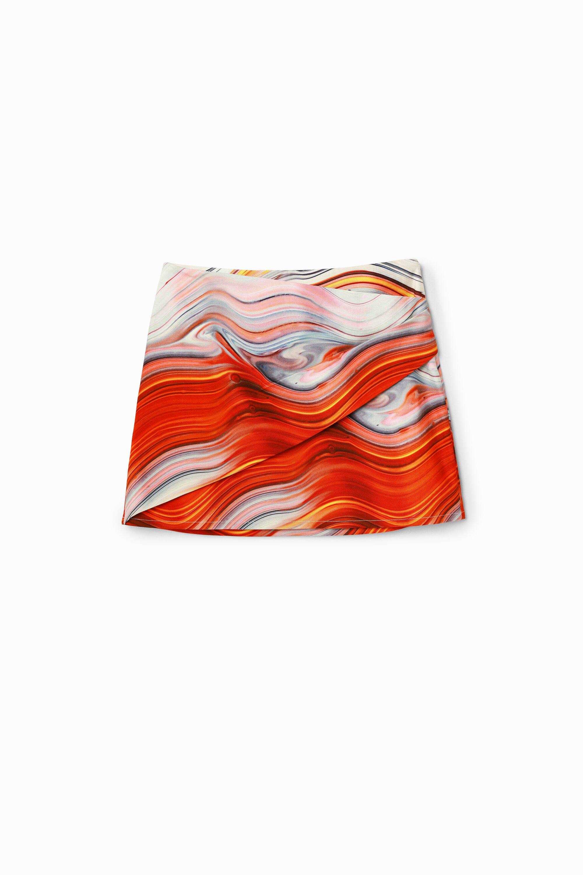 desigual Mini-wikkelrok golven - RED