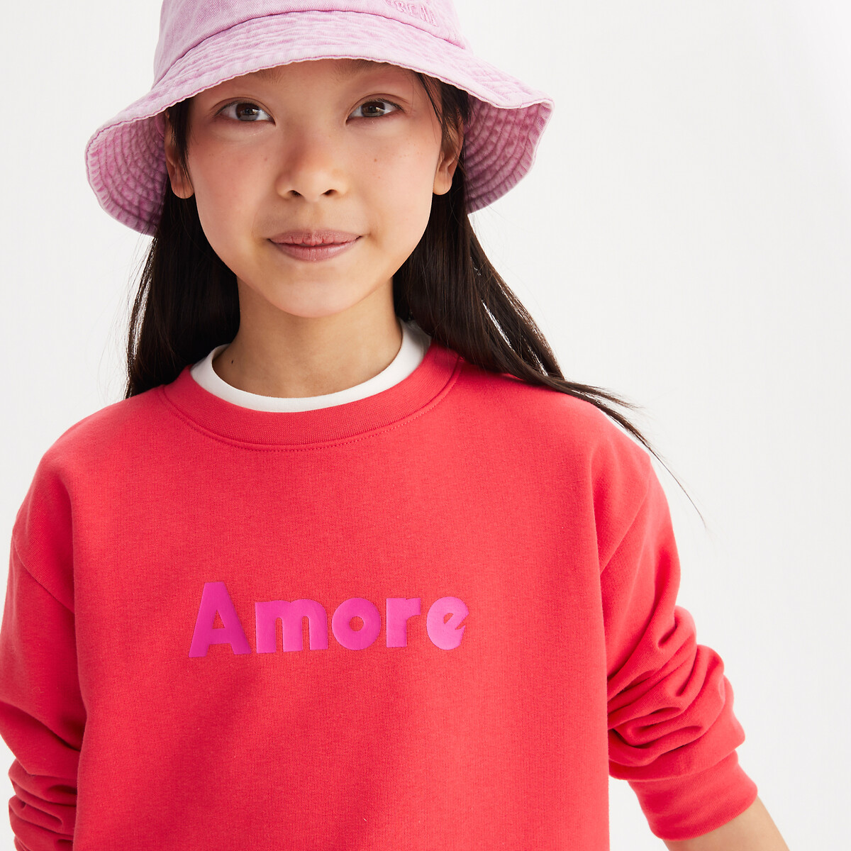 LA REDOUTE COLLECTIONS Sweater met ronde hals in molton, tekst Amore