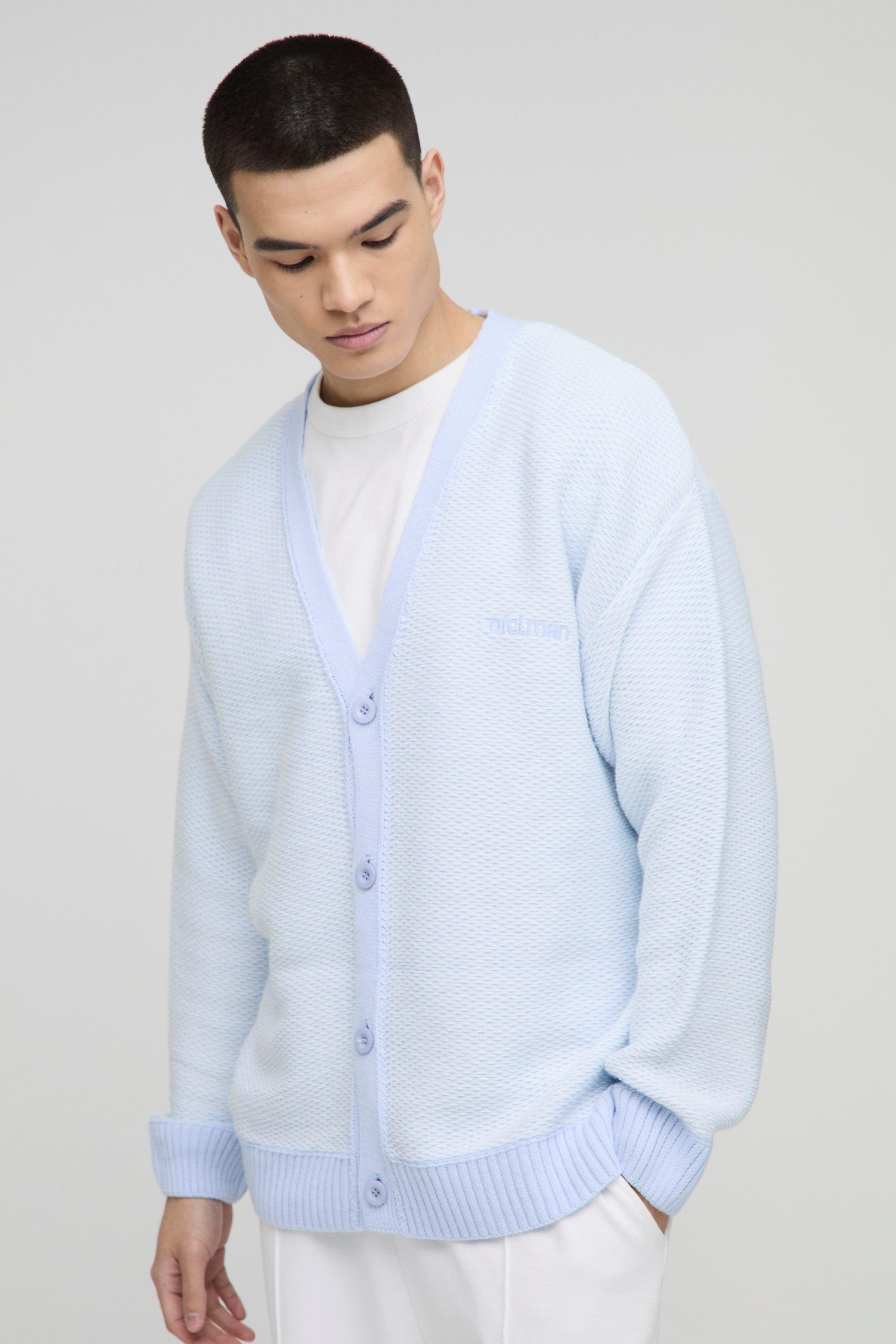 Boohoo Oversized Bouclé Cardigan, Light Blue