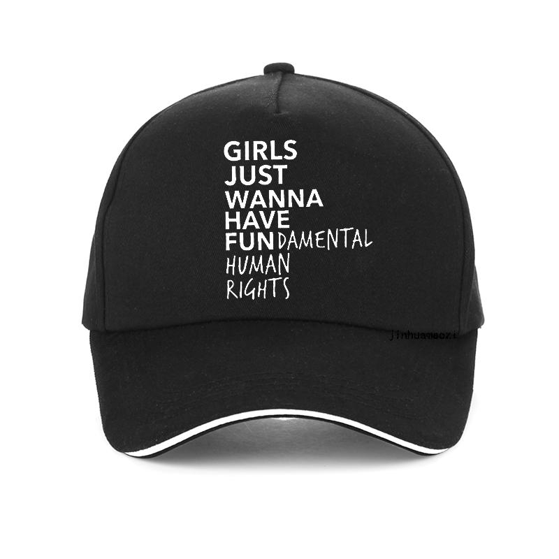91440118MAC534JW32 Feministisch feminisme Baseballpet Meisjes willen gewoon een fundamentele mensenrechtenbriefprinthoed Vrouwen Zomerzon snapback-hoeden