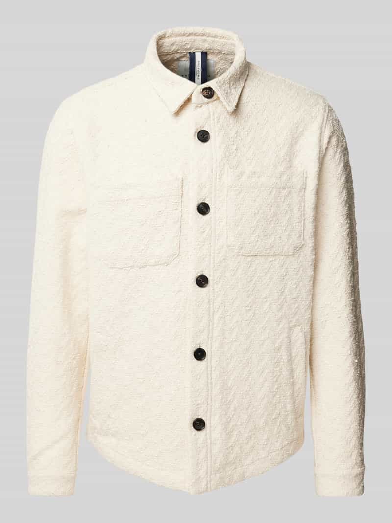 Profuomo Regular fit overhemdjack met structuurmotief