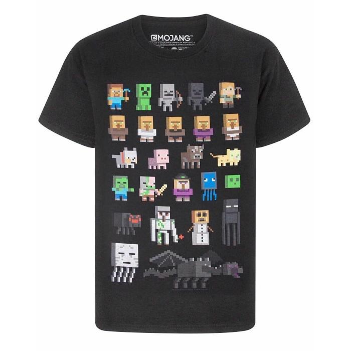 Minecraft Kinder/Kids Sprites T-shirt met korte mouwen 14-15 zwart