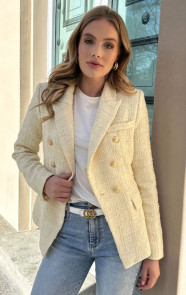 The Musthaves Luxury Boucle Blazer Yellow