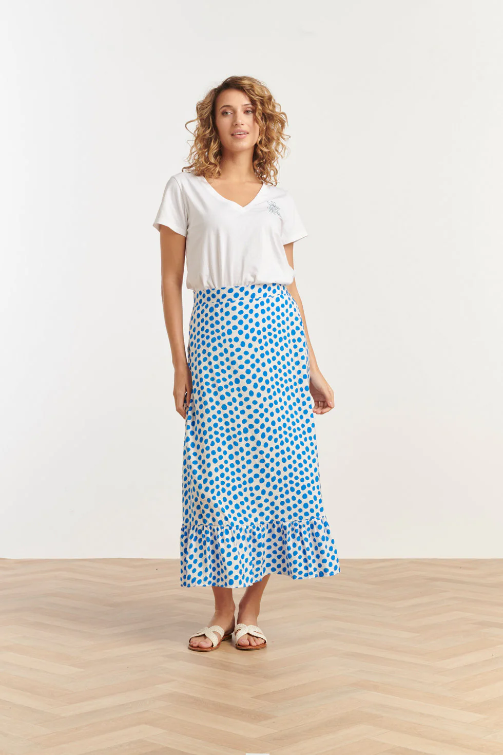 Smashed Lemon 25085 zomer maxi rok met polkadots |