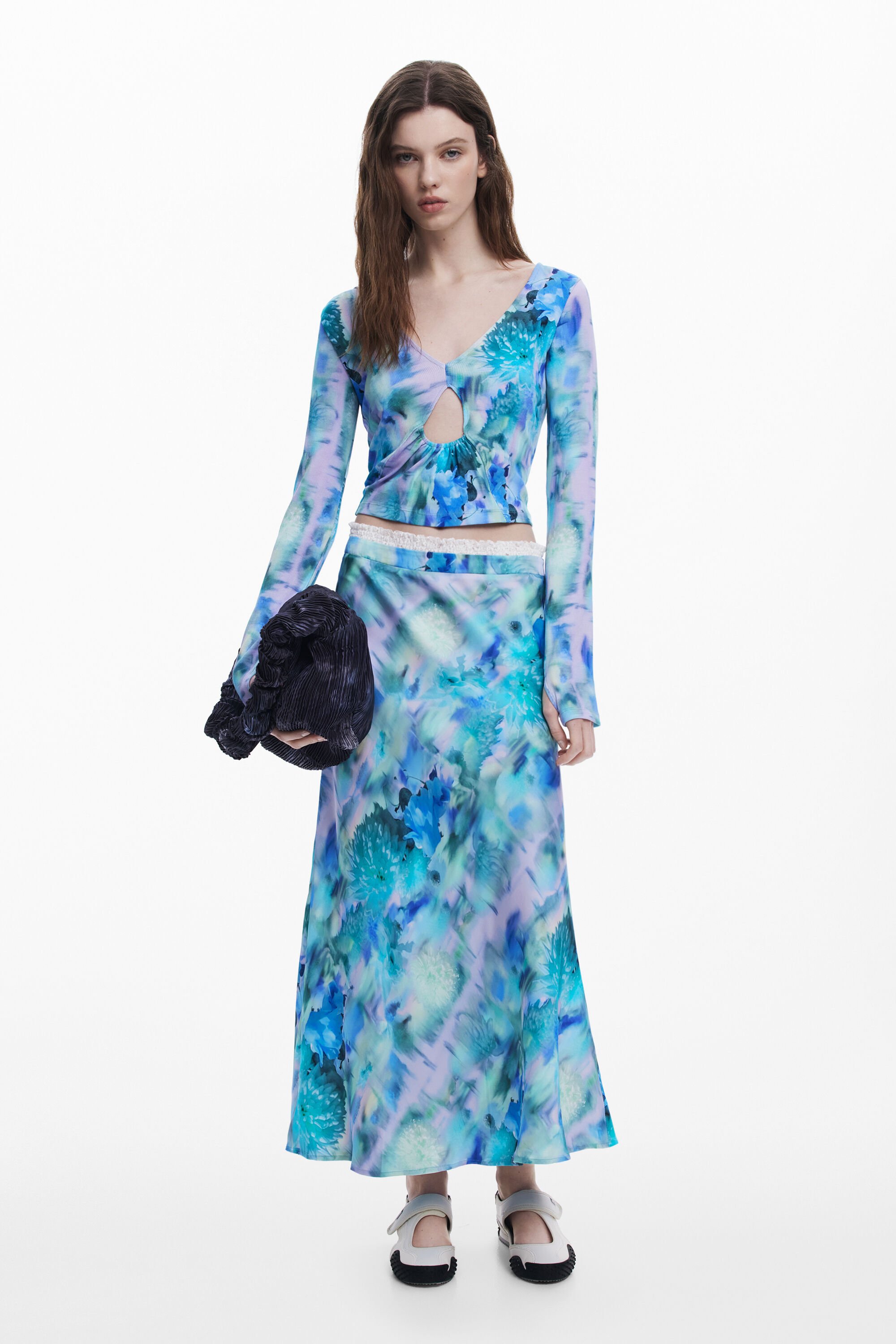 desigual Midi-rok Collina Strada - BLUE