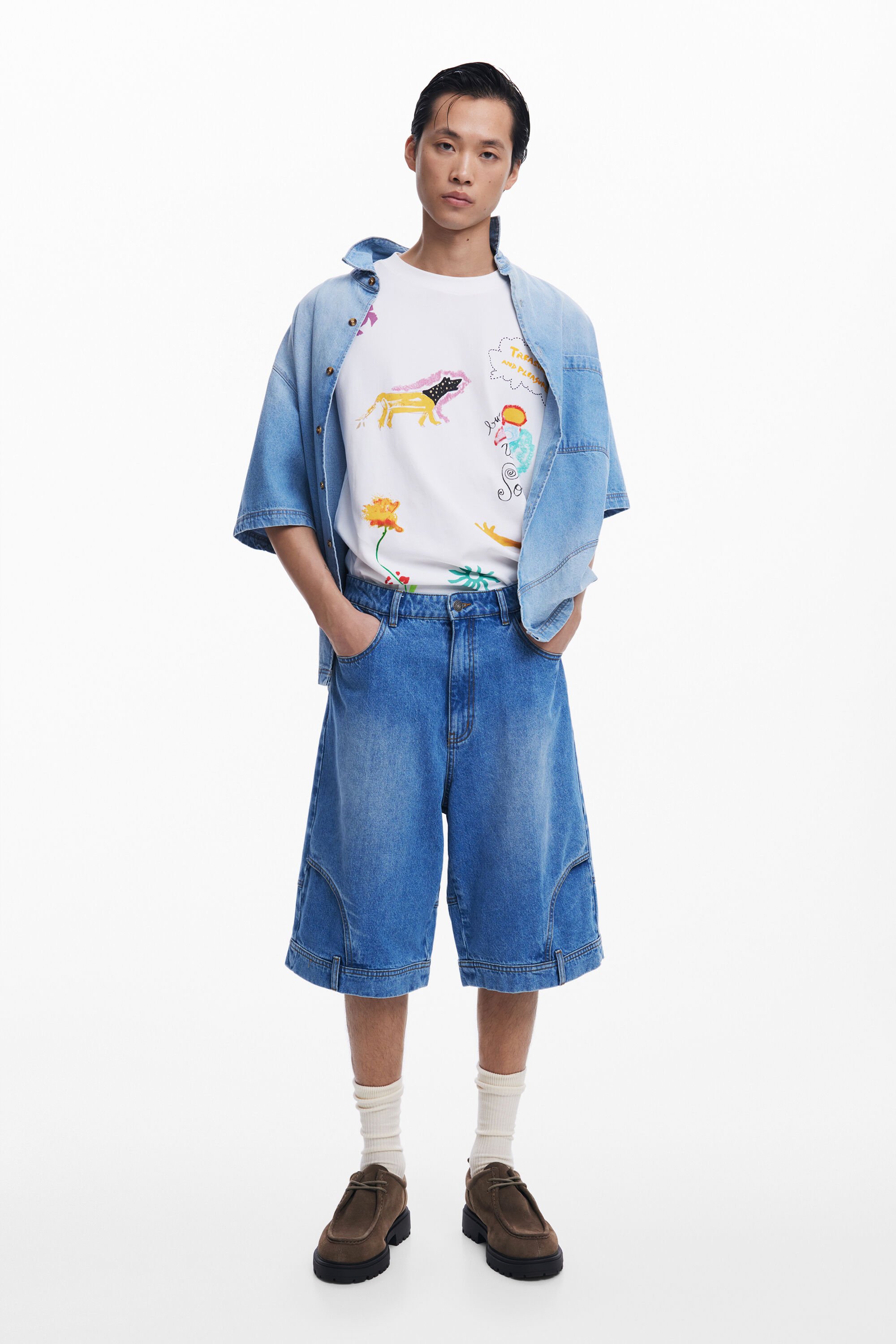 desigual Upcycling spijkerbermuda - BLUE