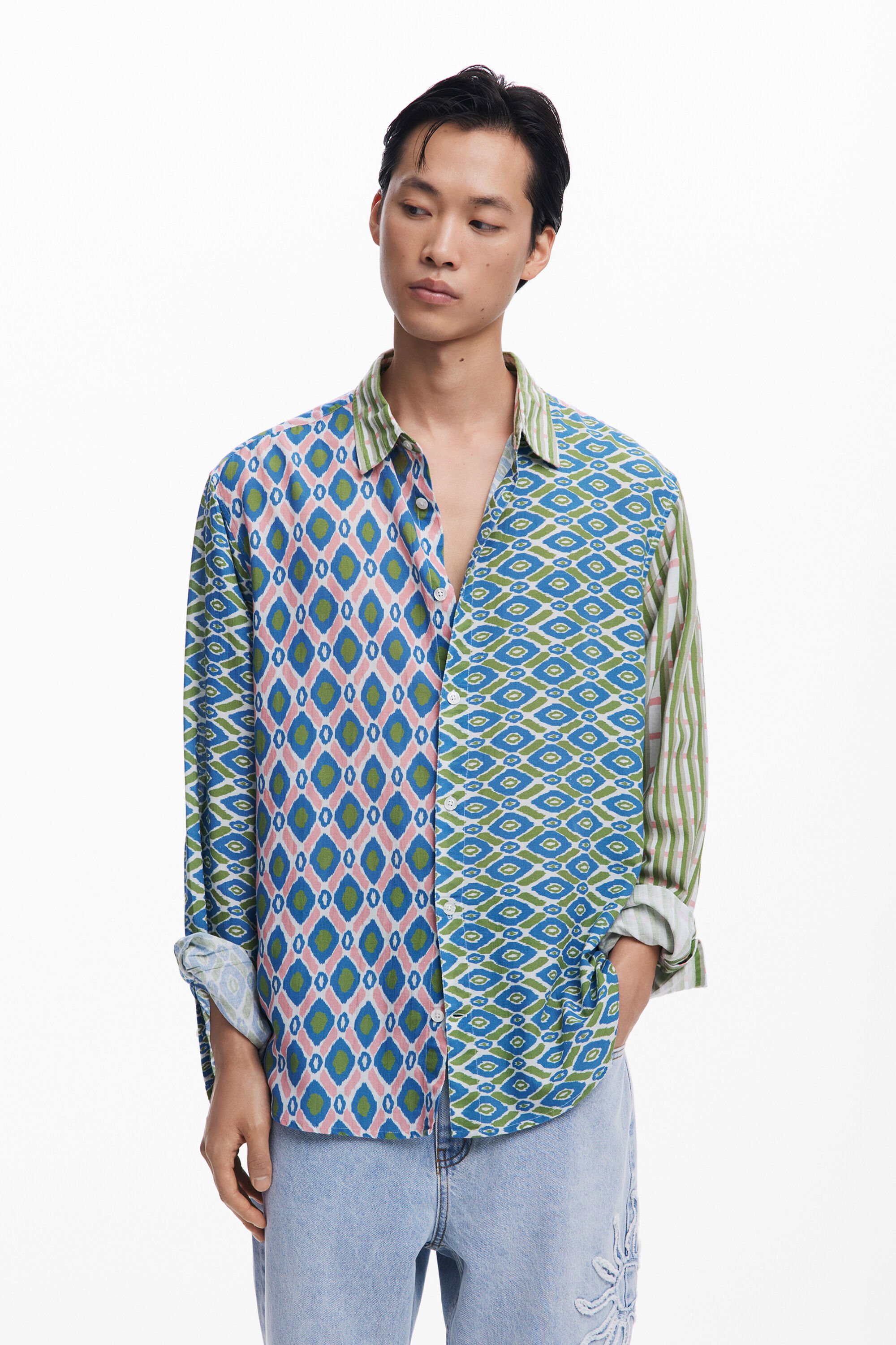 desigual Jacquard overhemd met lange mouwen - GREEN