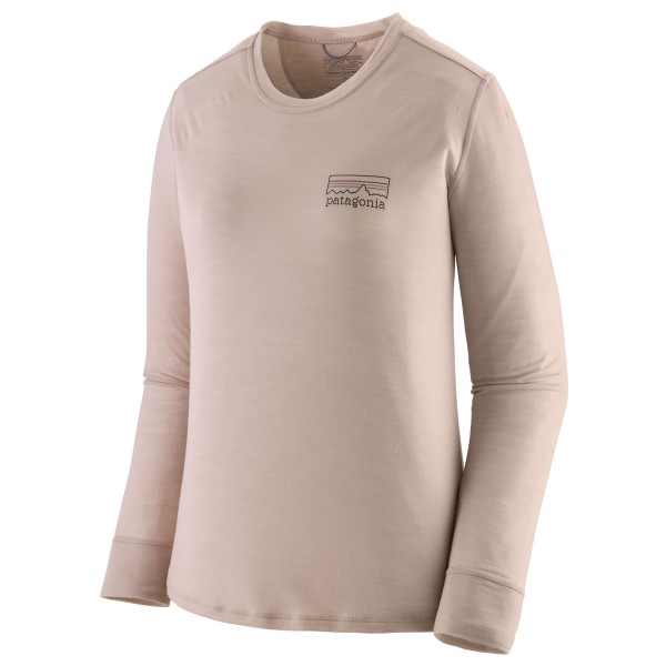 Patagonia - Women's L/S Cap Cool Merino Graphic Shirt - Merinoshirt, bruin/roze