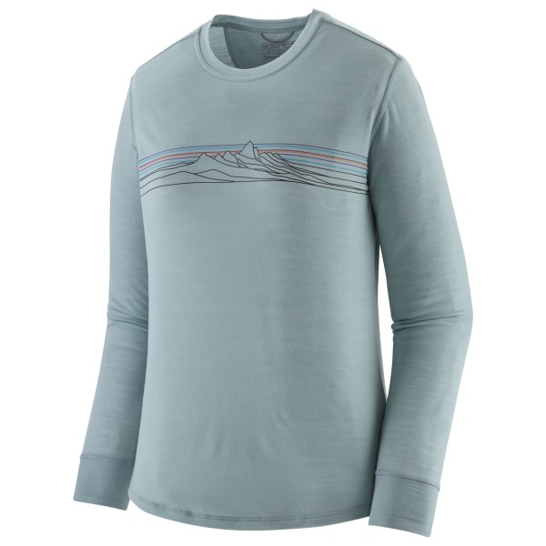 Patagonia - Women's L/S Cap Cool Merino Graphic Shirt - Merinoshirt, turkoois/grijs