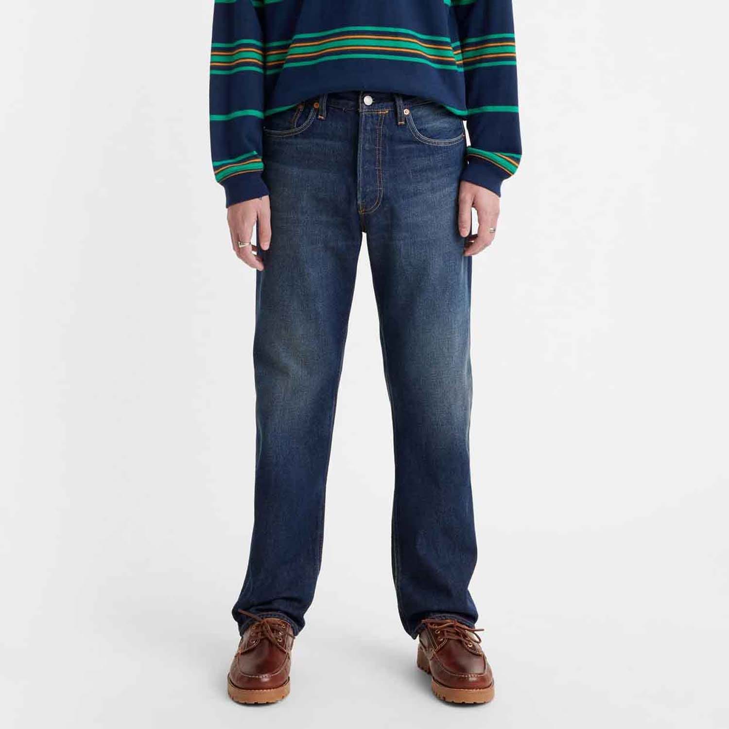 Heren Levis 501 Original Low Tides Blue Jeans in Blauw