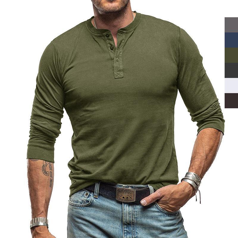 Phoca largha Heren Casual Lange Mouw Henley Overhemd 3-knoops Katoen Losse Taille Ademende T-shirts voor Mannen Effen Lichtgewicht Zacht Comfortabele Pasvorm Pullover Top S donkergrijze kleur