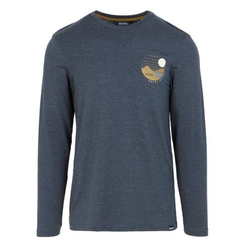 Regatta Heren Maylow Scenery Marl T-shirt met lange mouwen XXL Vloot