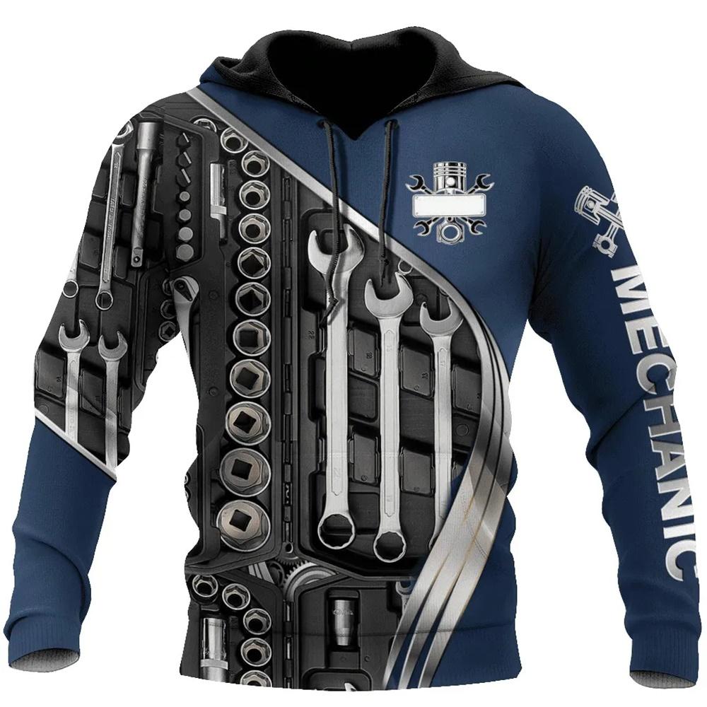 NB Fashion Heren hooded sweatshirt vintage T-shirt herfstkleding monteur 3d print tops mode straat casual hoodies oversized pullover XL