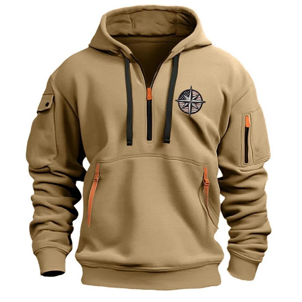 TENJINGE Trendy Heren Sweatshirt Hoodie, Heren Lente en Herfst Lange Mouw Hoodie, Heren Vrijetijds Outdoor Lange Mouw Hoodie S lichtbruin