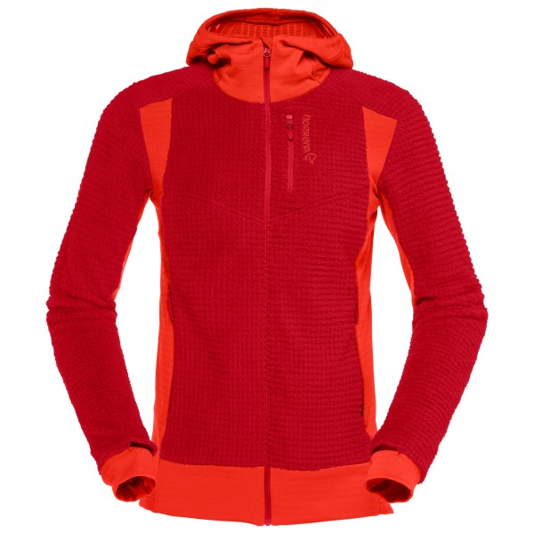 Norrøna - Women's Falketind Alpha120 Zip Hood - Fleecevest, rood