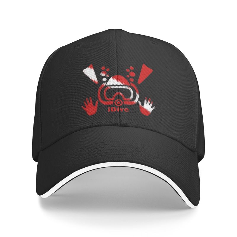 91421224MABLK3A4XG Klassieke IDive Dive Flag Scuba Diving Baseball Cap Heren Dames Aangepaste Verstelbare Unisex Duiker Dad Hat Hip Hop Baseball Cap