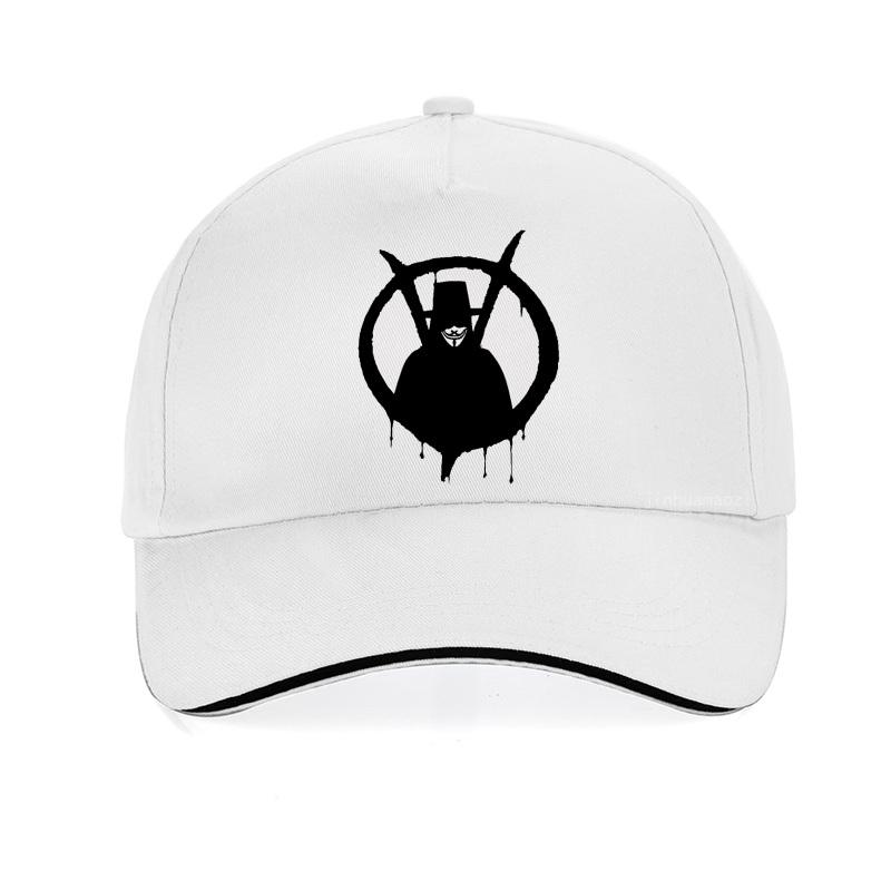 91440118MAC4M03W3Q V for Vendetta Baseballpet Anoniem Guy Fawkes Masker Unisex 100% Katoen Unisex dameshoed mode Unisex For Vendetta Anonieme hoeden