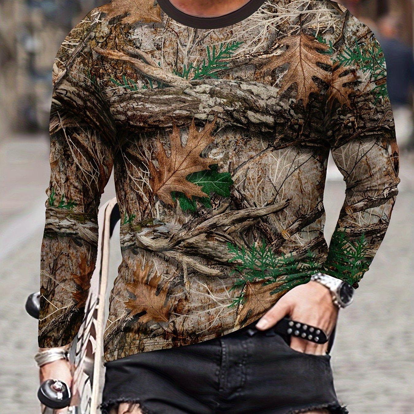 ETST 005 Jacht T-shirt Camouflage Heren T-shirt met lange mouwen Herfst Winter Casual Heren Top Origineel patroon Katoen Herenkleding S