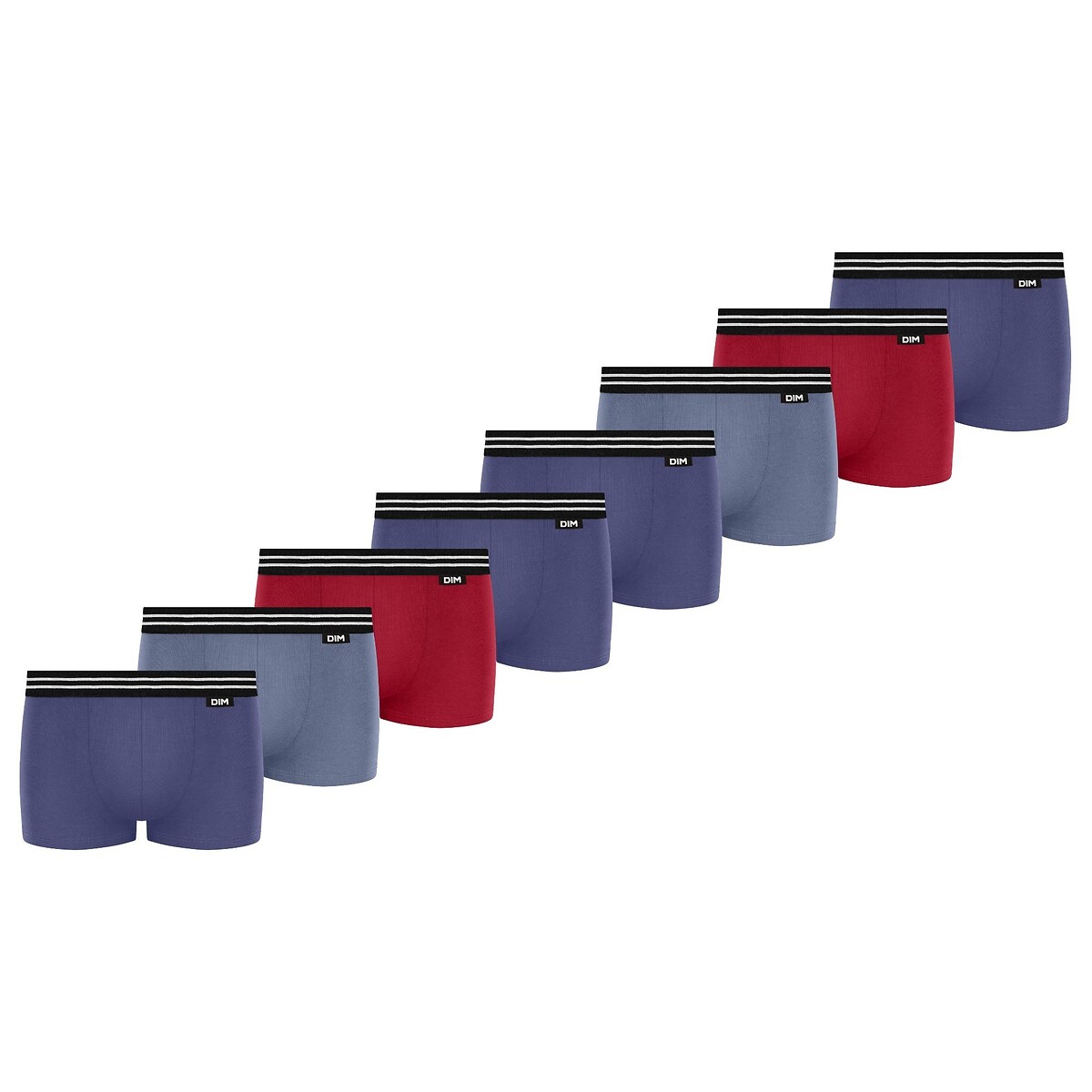 Set van 8 effen ecodim boxershorts