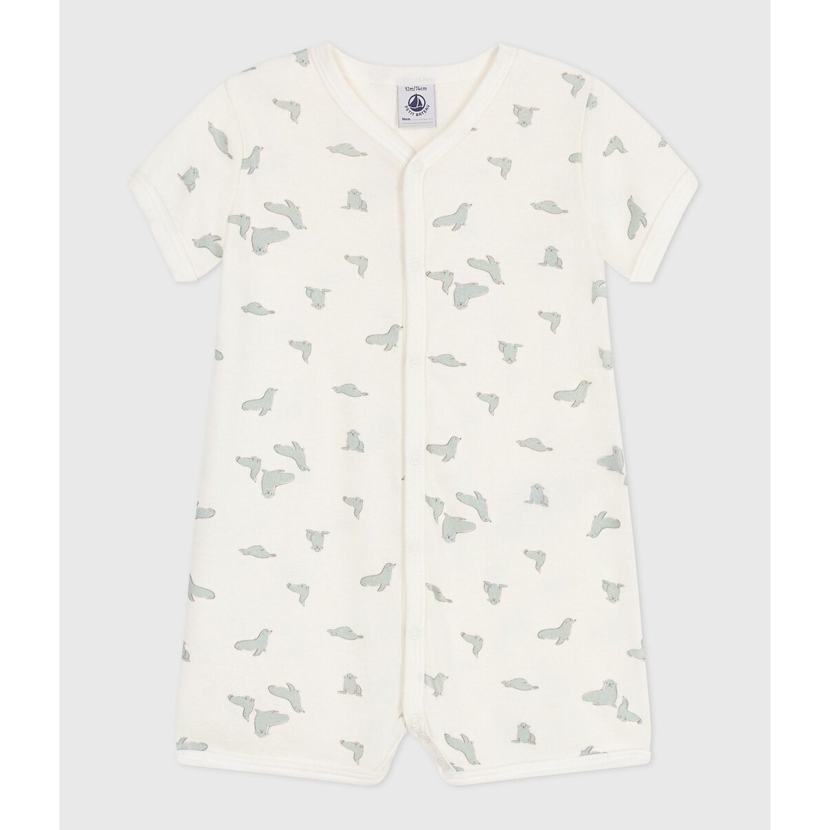 PETIT BATEAU Korte katoenen pyjama met zeehondmotief