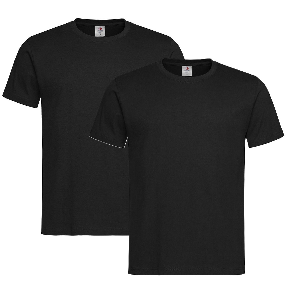 Stedman Zwart basic heren t shirt ronde hals - 2x - 100% katoen - onder shirts -