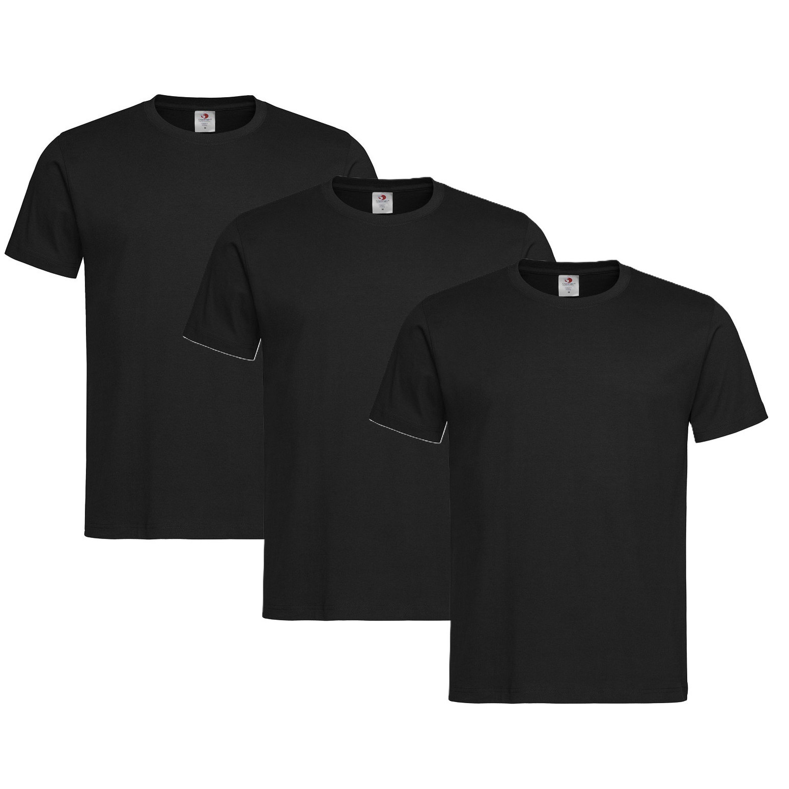 Stedman Zwart basic heren t shirt ronde hals - 3x - 100% katoen - onder shirts, maat: -