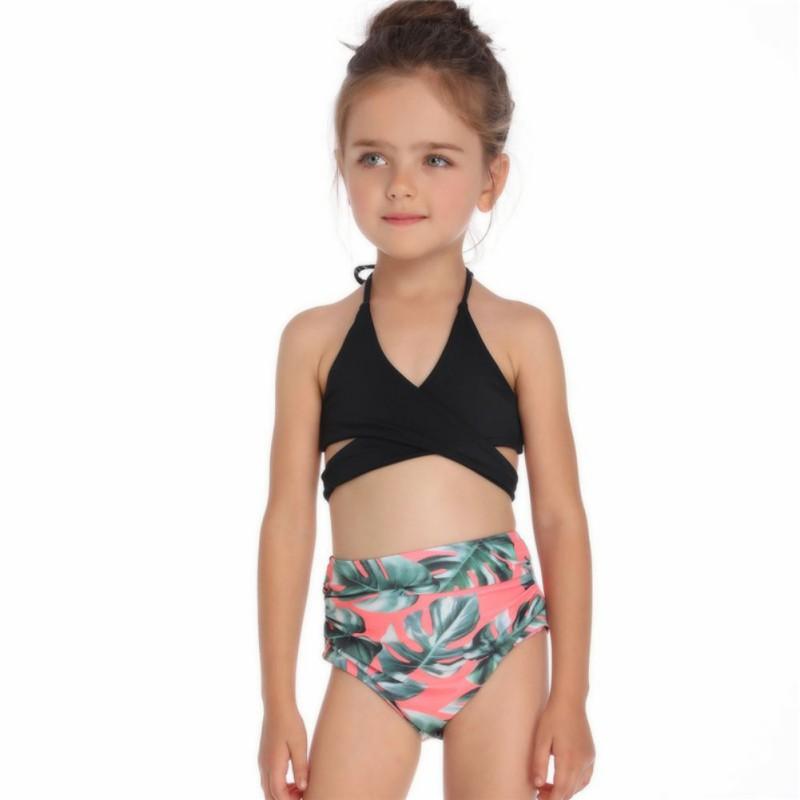Kidsyuan Kind V-hals badpak Toldder meisje badpak Backless badmode 164