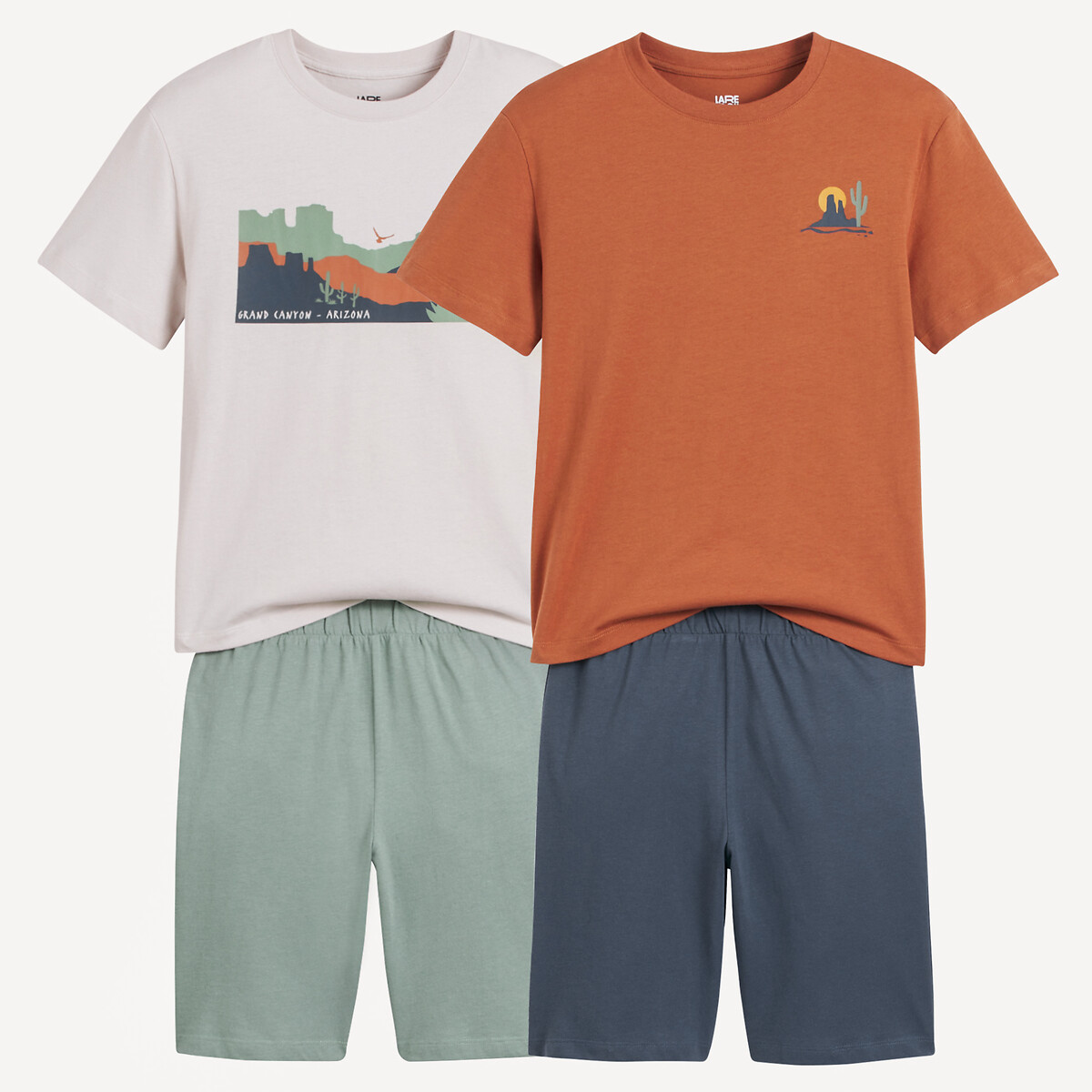 LA REDOUTE COLLECTIONS Set van 2 pyjashorts in katoen, cactusprint en landschap