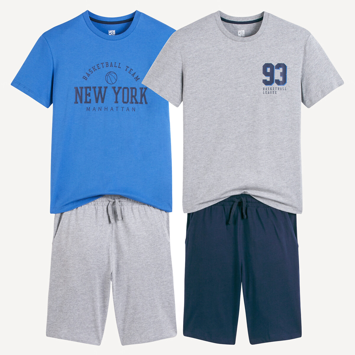 LA REDOUTE COLLECTIONS Set van 2 katoenen pyjashorts met basketbalprint