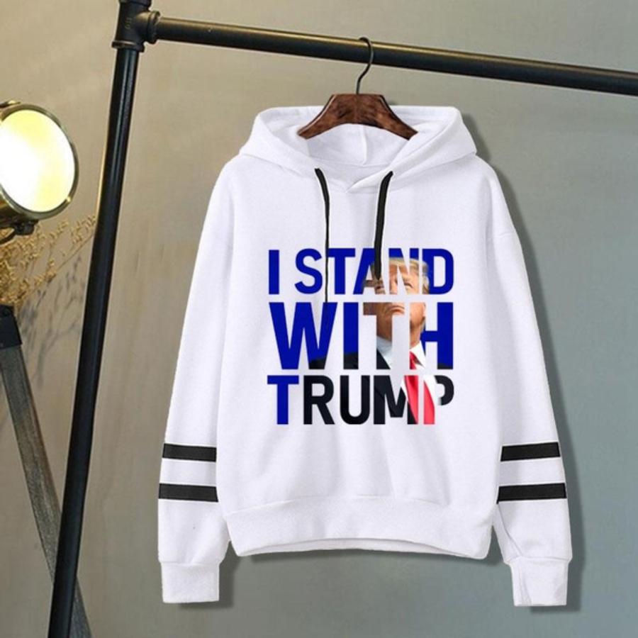ETST 011 Ik sta met Trump Hoodie Trump 2024 Presidentiële Campagne Sweatshirt S