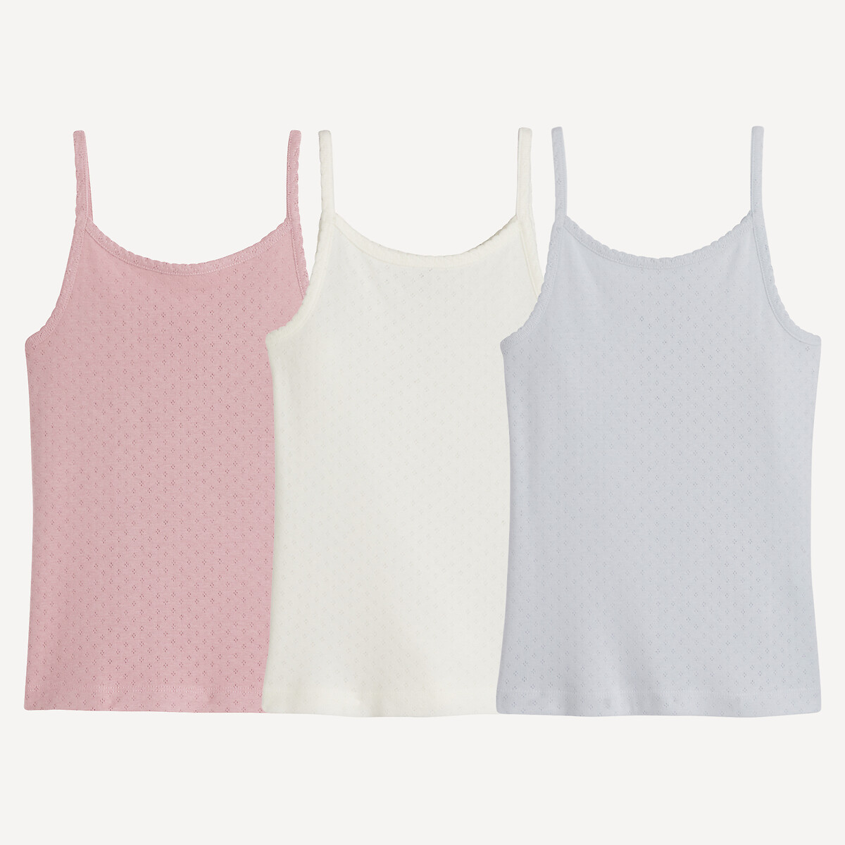 LA REDOUTE COLLECTIONS Set van 3 onderhemdjes met fijne bandjes