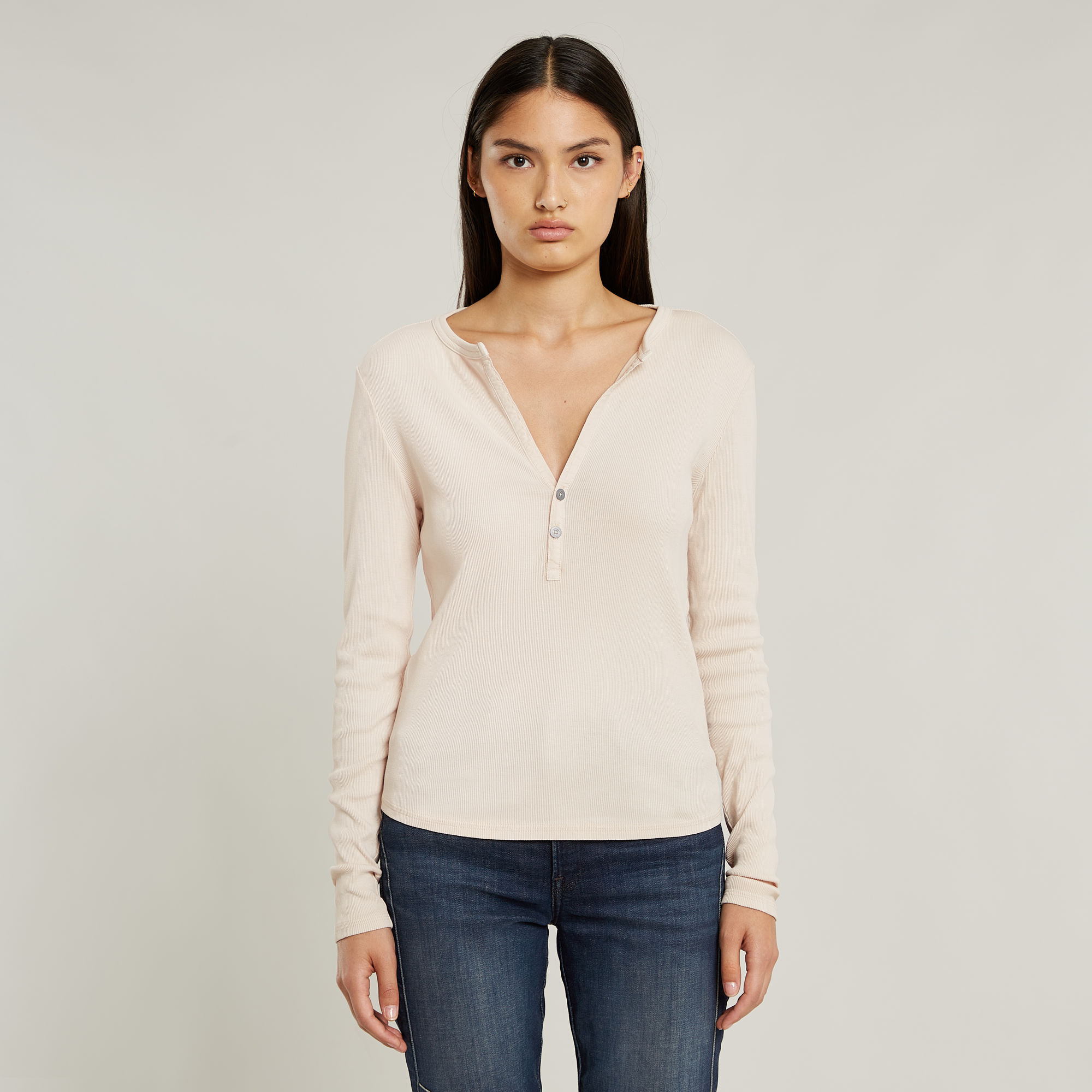 G-Star RAW Deep V-Hals Slim Top - Roze - Dames