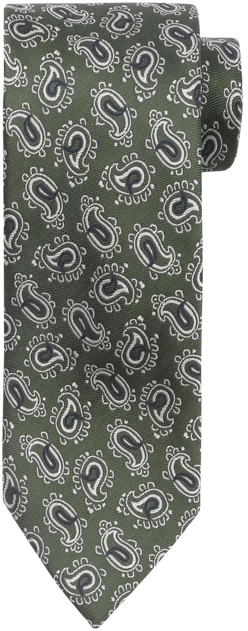 Suitable Stropdas Zijde Paisley Groen -