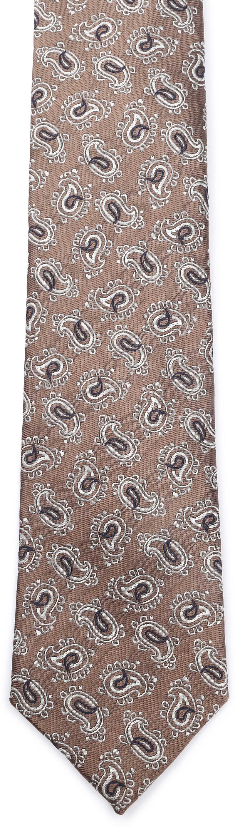 Suitable Stropdas Zijde Paisley Camel -