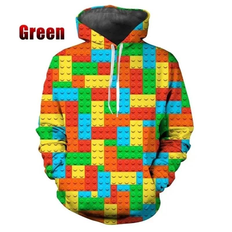 ETST 009 Grappige bouwstenen Speelgoed Grafische afbeeldingen voor heren Hoodies Truien voor heren Kleding 3D-geprinte hoodies Mode Sweatshirts Hoodies S