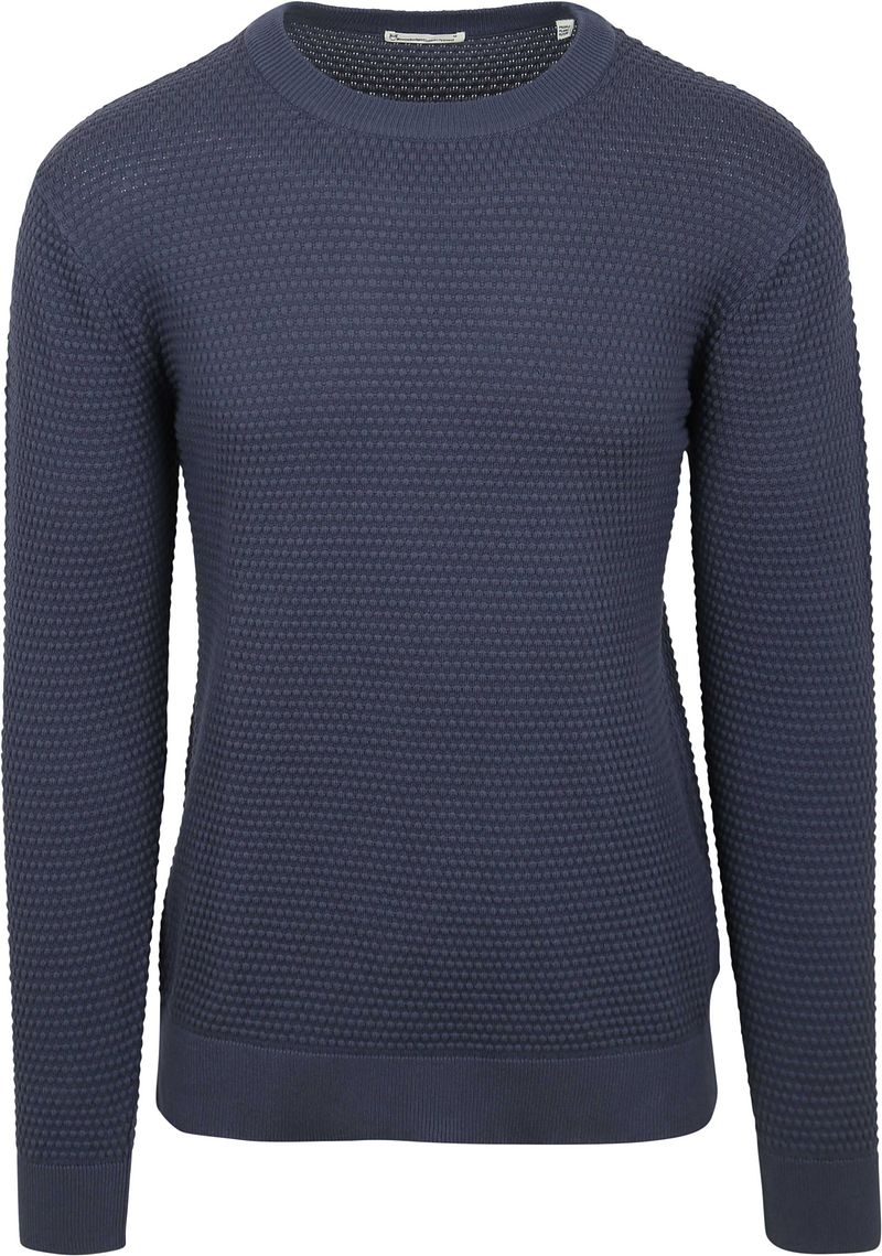 KnowledgeCotton Apparel Knowledge Pullover Bubble Knit Indigo