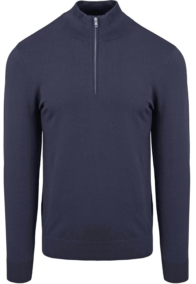 Profuomo Half Zip Pullover Luxury Navy
