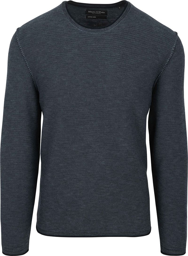 Marc O'Polo Pullover Crewneck Cotton/Linen Dark Blue