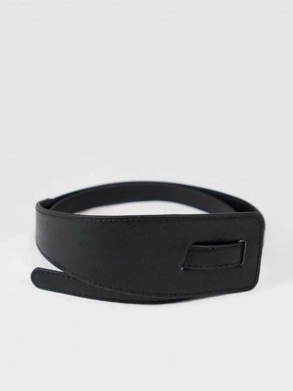 Multifunctionele eco-leren riem ISSA Plus Universal zwart