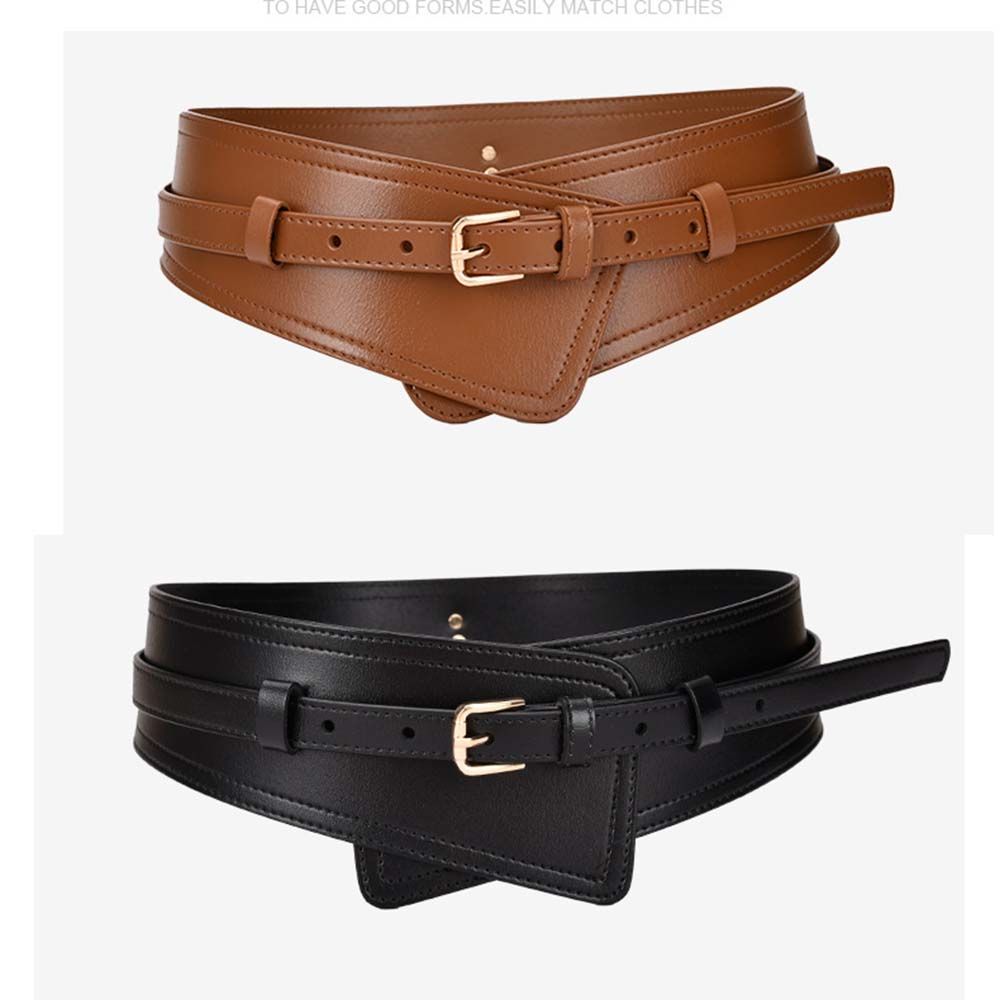 Hehenghu Waist Waist Belt Alloy buckle Belts For Wome Fashion Wide Belts  Women Coffee