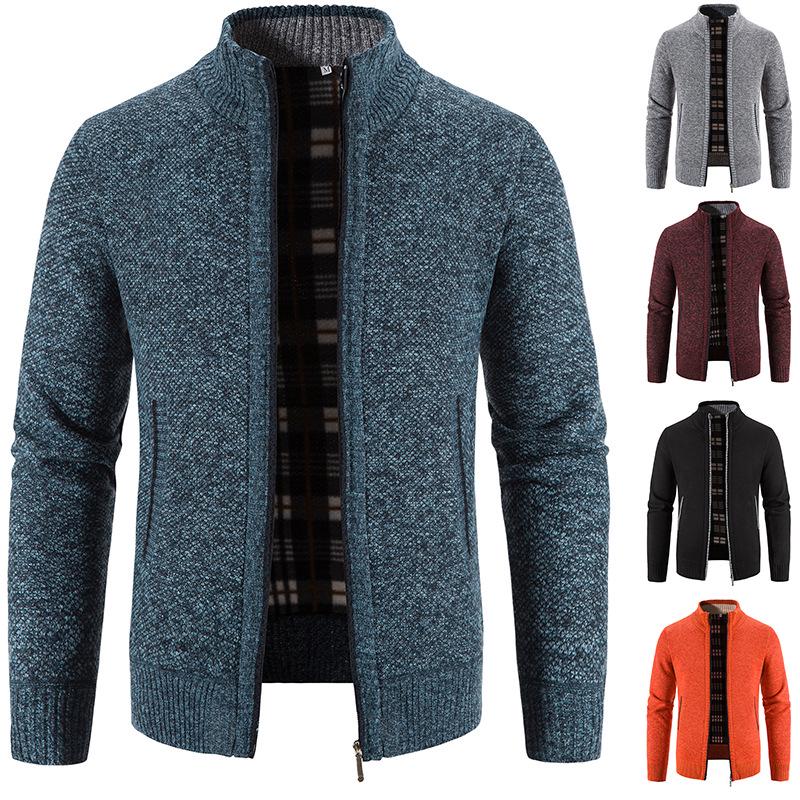 Heren casual gebreide cardigan-truijas - losse pasvorm en trendy stijl voor de jeugd M donkergrijze kleur