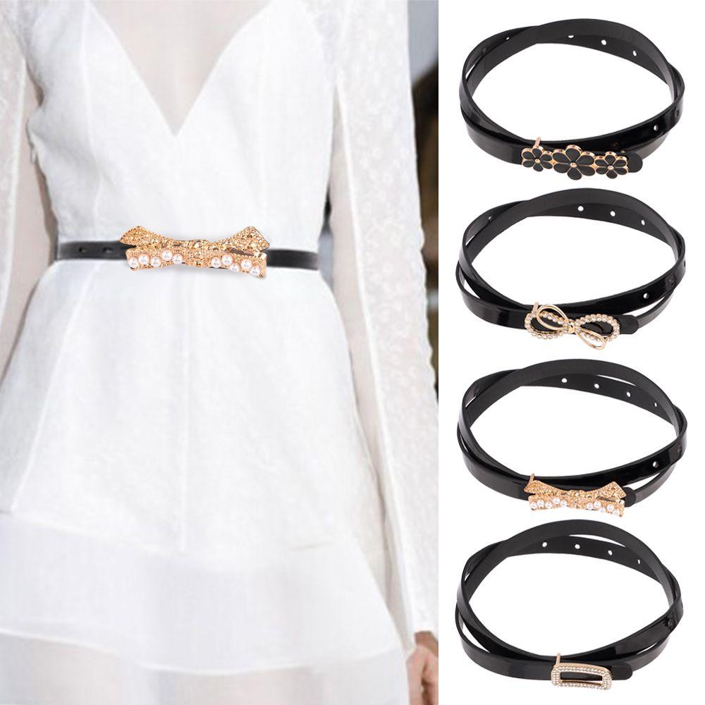 Zhangunhua Fashion Sweet High waist Korean Style PU Waist Belt Lady Belt black-1