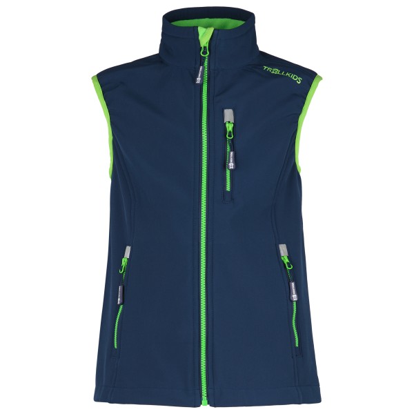 Trollkids - Kid's Trollfjord Vest - Softshellbodywarmer, blauw