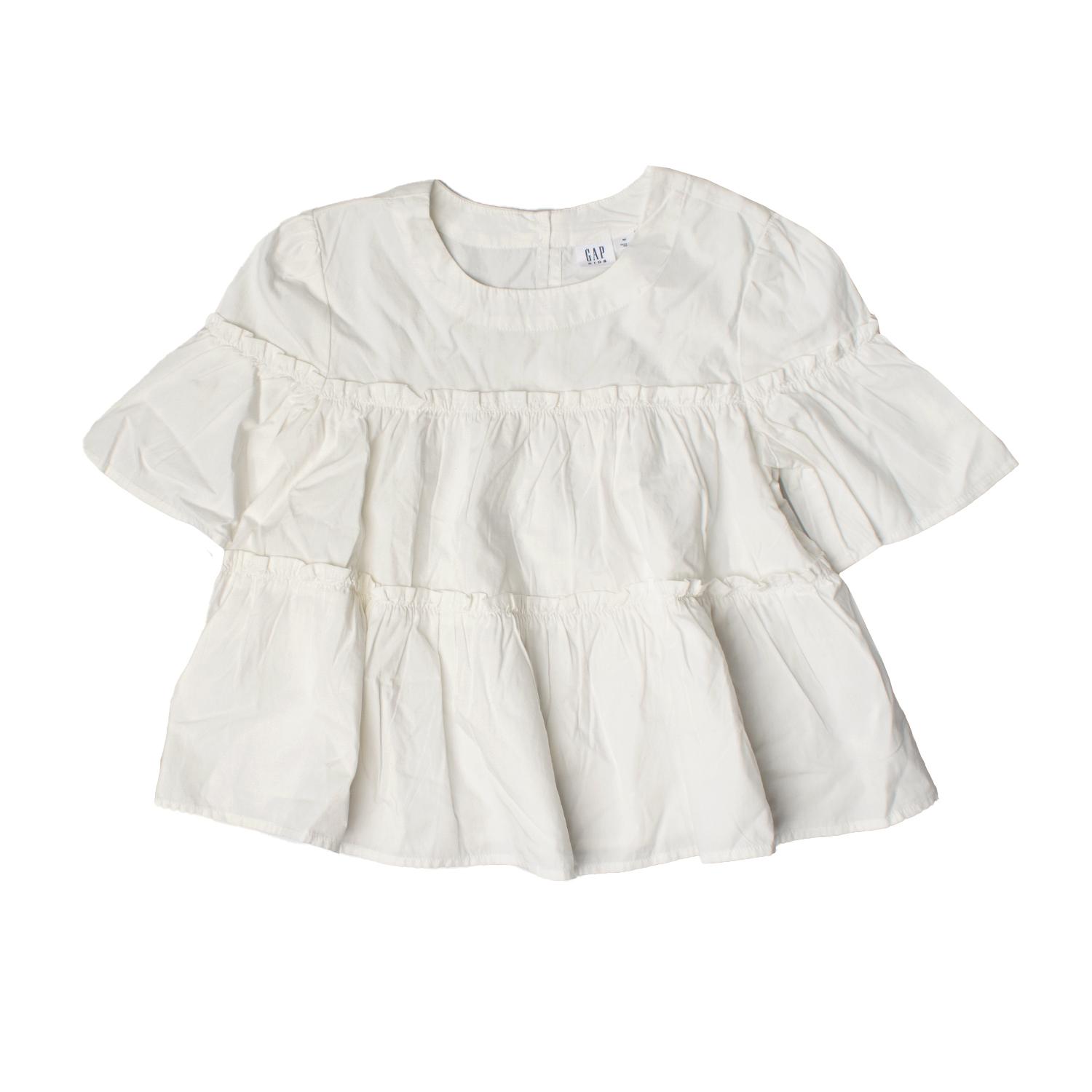 BlackPrice Top met korte mouwen en gerimpeld shirt 856269 voor meisjes 10/11 AÑOS wit
