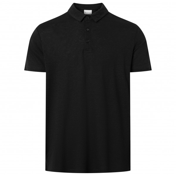 KnowledgeCotton Apparel - Linen Polo - Poloshirt, zwart