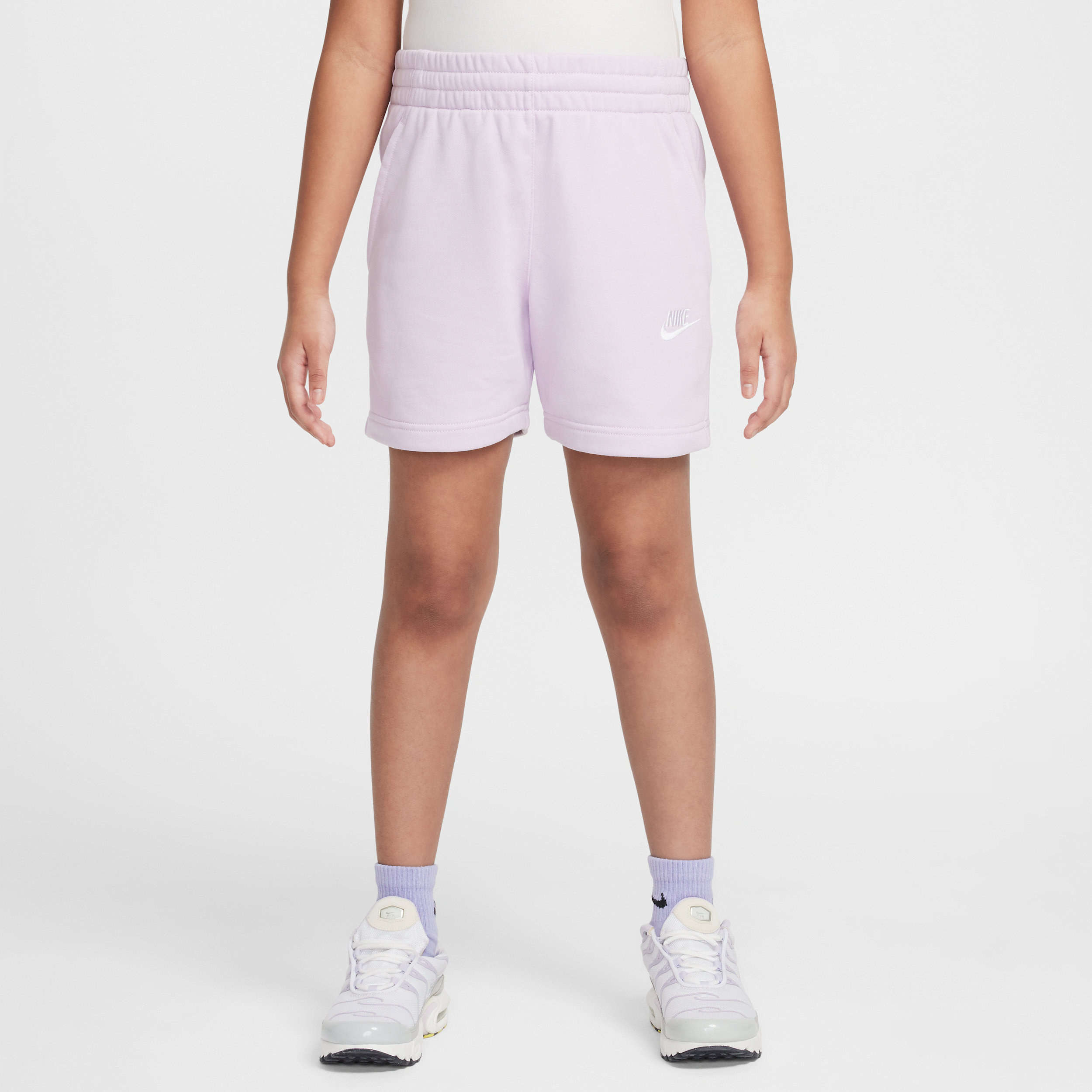 Nike Sportswear Club Fleece meisjesshorts van sweatstof (13 cm) - Paars